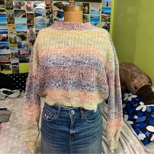 Rainbow knit striped sweater
